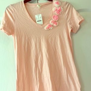 NWT JCrew pink tee with flowers